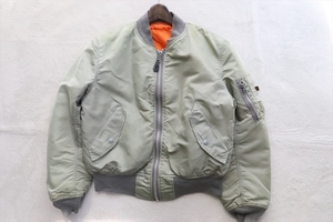 ALPHA INDUSTRIES アルファ社製 USA製 メンズ MA-1 フライトジャケット M グリーン