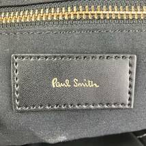  極美品/現行●Paul Smith ポールスミス ボディバッグ ショルダーバッグ オールレザー マルチストライプ ネイビー　紺 メンズ ビジネス_画像8