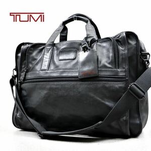 参考価格￥99,000- 極美品 TUMI トゥミ 908D3 上質 牛革 ナッパレザー 2WAY スリム ブリーフケース ビジネスバッグ ブラック 黒