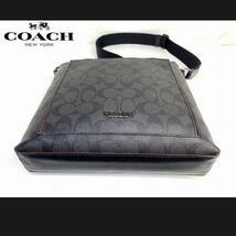 1円【新品保管品×現行】コーチ COACH シグネチャー ブラック レザー ショルダーバッグ　メッセンジャー　メンズ 89950 ビジネス　_画像8