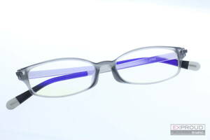 良品★F05 JINS ジンズ READING GLASSES 度数 +1.5 FRD-15A-014 グレー 53□16-150○27 アイウェア メガネ メガネフレーム 度入り