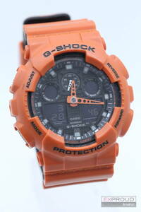 ジャンク品★R27 CASIO カシオ G-SHOCK ジーショック GA-100L 腕時計 オレンジ ショックレジスト 腕時計 オレンジ×ブラック 動作確認済み