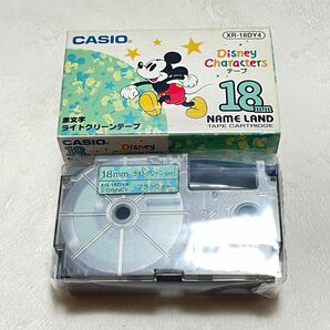 CASIO カシオ　ネームランド　テープ　18mm 未開封　ミッキー　ライトグリーン　廃盤品　長期保管品　レア