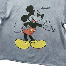 90s USA製 TULTEX ディズニー ミッキーマウス プリント スウェット 半袖 Tシャツ くすみ ブルー 青 前後 Disney Mickey ヴィンテージ M_画像2