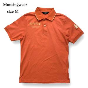  beautiful goods Munsingwear grandslam short sleeves half button deer. . polo-shirt Munsingwear wear Grand s Ram orange stretch Golf M
