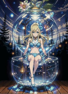 [11188], 異世界迷宮でハーレムを, ルティナ, A4 アート ポスター イラスト 同人 美少女 ファンアート アニメ