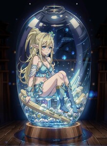 [11187], 異世界迷宮でハーレムを, ルティナ, A4 アート ポスター イラスト 同人 美少女 ファンアート アニメ