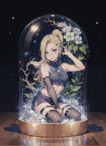 [11100], ナルト, 山中いの, A4 アート ポスター イラスト 同人 美少女 ファンアート アニメ