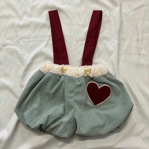 アリス風パンツ ショートパンツ キュロット サロペットコーデュロイ ボア