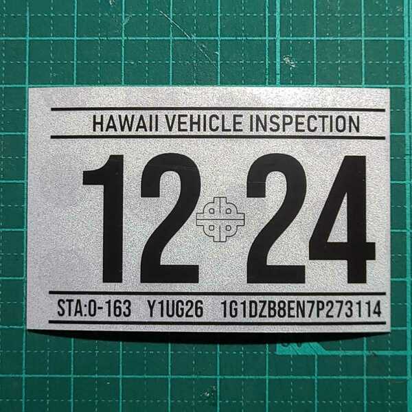 ハワイ ビークルインスペクション 2024 レジストレーション ステッカー シール レプリカ 車検 USDM HDM 1224 12月