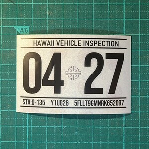 ハワイ ビークルインスペクション 2027 レジストレーション ステッカー シール レプリカ 車検 USDM HDM 0427 4月