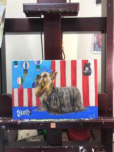 Art hand Auction 犬 アクリル画 絵画 ヨークシャテリア, 絵画, 油彩, 動物画