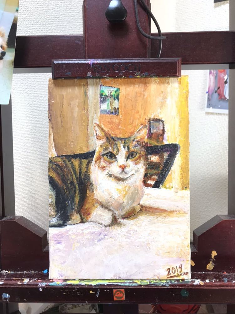 cat cat acrylic painting painting animal, painting, oil painting, animal drawing