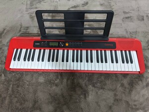 動作品 美品 CASIO カシオ 電子キーボード CT-S200RD 2020年製 カシオトーン 譜面台 電子ピアノ 赤 鍵盤 楽器 音楽 レッド RED