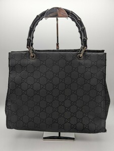 GUCCI グッチ 002.1010 バンブー GGキャンバス レディース トートバッグ 手提げ ナイロンキャンバス 黒 ブラック トートバッグ 総柄