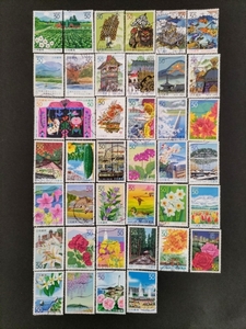 使用済み切手　「ふるさと切手　５０円」　４０種　４０枚