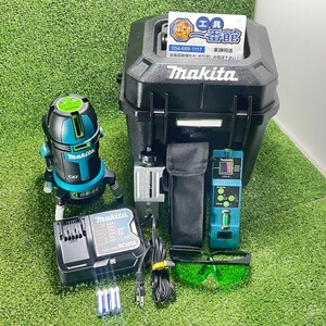 【美品】動画あり makita マキタ 充電式 屋内/屋外兼用墨出し器 SK506GDN フルライン 追尾 10.8V 受光器 ケース付 h0301-4-3.2c