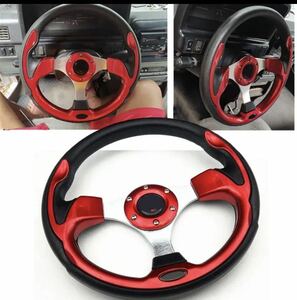 [ free shipping ] aluminium leather universal car steering wheel, sport steering wheel,320/13 -inch,