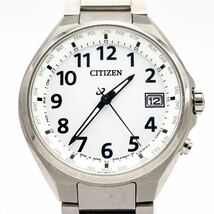 稼働品 CITIZEN シチズン H149-S118921 ソーラー 電波腕時計 ラウンド 白文字盤 alpひ0305_画像1
