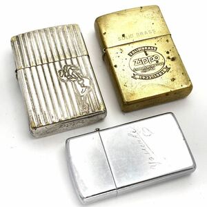 ZIPPO ジッポ WINDY ウィンディ ストライプ シルバー SOLID BRASS COMMEMORATIVE LIGHTER 1932-1982 ライター 3点セット alpひ0306