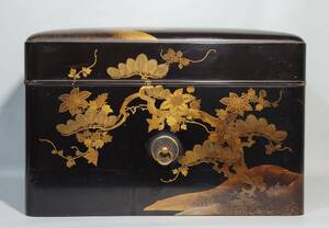  old fine art . era most skillful height pcs temple lacqering pine . ivy flower writing box to hold letters 