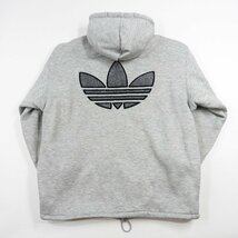 adidas アディダス スウェットジャケット 裏ボア グレー Size O #17187 アメカジ カジュアル スポーツウエア ストリート_画像2