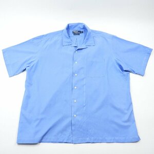 POLO Ralph Lauren ポロ ラルフローレン オープンカラー 半袖シャツ ブルー Size XXL #17244 送料360円 アメカジ シルク ビッグサイズ