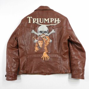 レインボーカントリー スポーツジャケット TRIUMPH ホースハイド #17315 RAINBOW COUNTRY アメカジ ライダース バックプリント レザー 本革