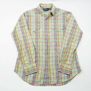 RALPH LAUREN ラルフローレン 長袖 チェック ウエスタンシャツ size M #17607 アメカジ カジュアル トップス