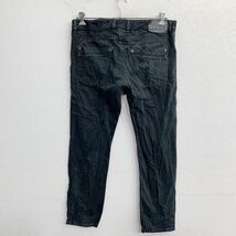 中古 古着 DIESEL デニムパンツ W34 ディーゼル ボタンフライ KRAYVER スリム ブラック 古着卸 アメリカ仕入 2403-786_画像4