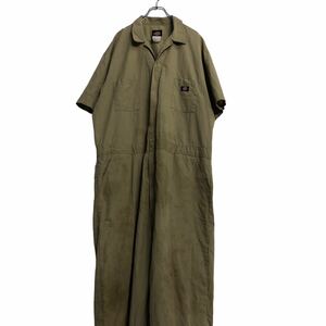 中古 古着 Dickies 半袖つなぎ W52 ベージュ ディッキーズ ワークウェア オールインワン 作業着 古着卸 アメリカ仕入 a603-5173