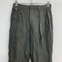 中古 古着 POLO RALPH LAUREN スラックス W32 ポロラルフローレン TALONジップ モスグリーン タックパンツ 古着卸 アメリカ仕入 2403-145_画像2