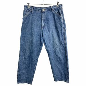 中古 古着 Wrangler デニムペインターパンツ W36 ラングラー ビッグサイズ ブルー メキシコ製 古着卸 アメリカ仕入 2403-221