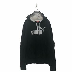 中古 古着 PUMA ロゴ スウェット トレーナー M ブラック プーマ プルオーバー 裏起毛 古着卸 アメリカ仕入 a603-5802