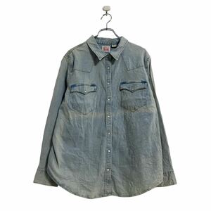 中古 古着 Levi's 長袖 デニムシャツ レディース 2XL ライトブルー リーバイス ウエスタン スナップボタン 古着卸 アメリカ仕入 a603-5830