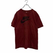 中古 古着 NIKE 半袖 ロゴTシャツ L バーガンディ ナイキ クルーネック ビッグロゴ 古着卸 アメリカ仕入 a603-6747_画像1