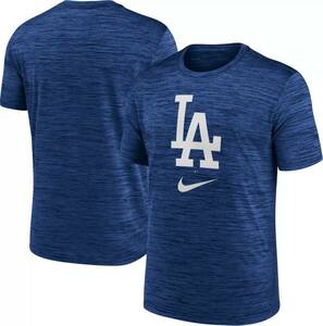 【USサイズ L】MLB ロサンゼルス ドジャース Dodgers Blue Logo Velocity T-シャツ ロイヤルブルー