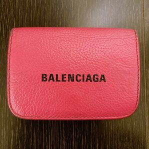 バレンシアガ エブリデイ ミニ財布 3つ折り財布 BALENCIAGA ピンク　レザー　正規品　コンパクト財布