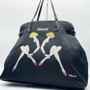 美品/A4収納● BALLY バリー メンズ トートバッグ ショルダーバッグ 肩がけ可能 ビジネスバッグ 書類鞄 A4収納 パテントレザー ブラック 黒