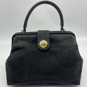 超希少● セリーヌ CELINE ●ハンドバッグ スターボール がま口 レザー 革 トートバッグ ●ブラック 黒 フォーマル ゴールド金具