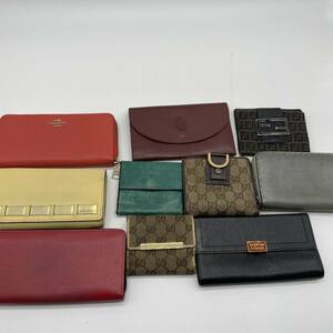 グッチ FENDI カルティエ など【 10点 まとめ セット 】GUCCI フェンディ Cartier コーチ COACH 長財布 小物 大量 レザー ジャンク