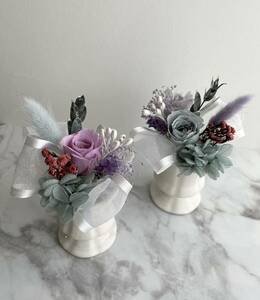  preserved flower * ribbon Mini bouquet against purple & blue *... flower Father's day 