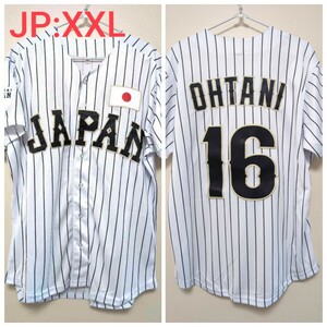 JP/XXL 野球 日本代表ユニフォームシャツ OHTANI 背番号16 大谷翔平 ドジャース WBC 侍ジャパン MLB メジャーリーグ JAPAN ベースボール
