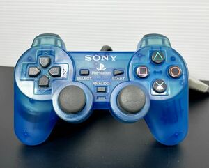 動作品 SONY PS コントローラー DUALSHOCK クリスタルブルー/アイランドブルー SCPH-1200 PlayStation デュアルショックCRYSTAL BLUE