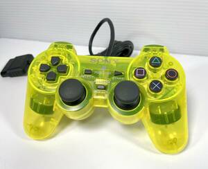 動作品 SONY 純正PS2 DUALSHOCK 2 コントローラー レモンイエロー クリア LEMON YELLOW デュアルショック２ SCPH-10010