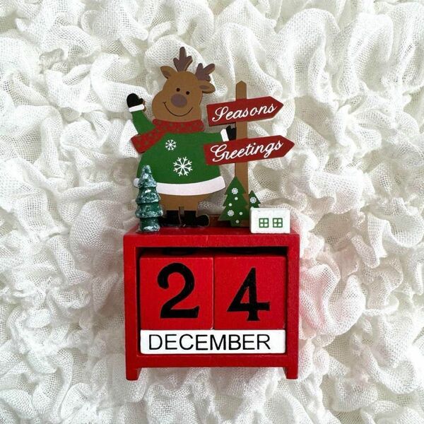 アドベントカレンダー クリスマス クリスマス 飾り 置物 木製 サンタ おもちゃ