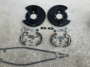 ER34 インナードラムブレーキASSY ER34C34C35S14S15　Nissan R33 Skyline Internal drum hand breake , backing plates and wire