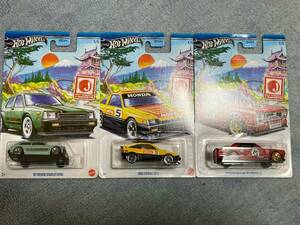 Hot Wheels★HW ホットウィール J-IMPORTS NISSAN SKYLINE HT 2000GT-X・1985 HONDA CR-X ・81 TOYOTA STARLET KP61