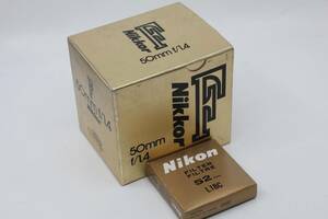 【送料無料１円／希少／未使用に近い】 ニコン Nikon Ai NIKKOR 50mm F1.4 元箱 取説 FILTER 52mm L1BC MT4191