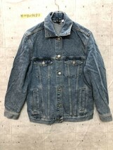 H&M エイチアンドエム レディース ウォッシュ加工 デニムジャケット Gジャン 38 青 コットン_画像1